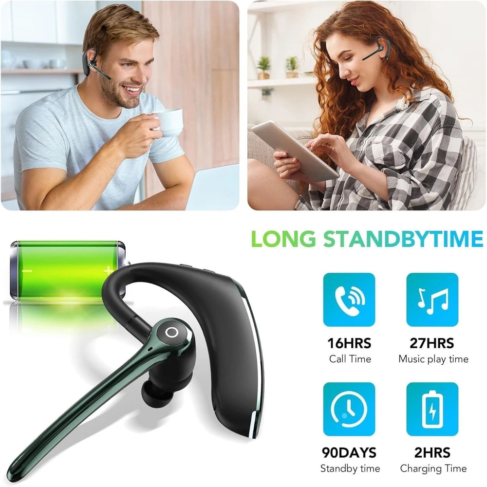 Bluetooth Wireless Earpiece Headset With Noise Cancelling For Drivers And Truckers 6