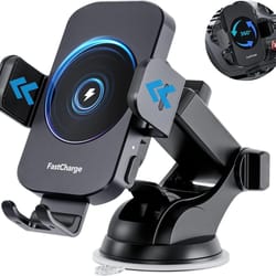 wireless car charger with magnetic holder - fast charging for dashboard & airvent