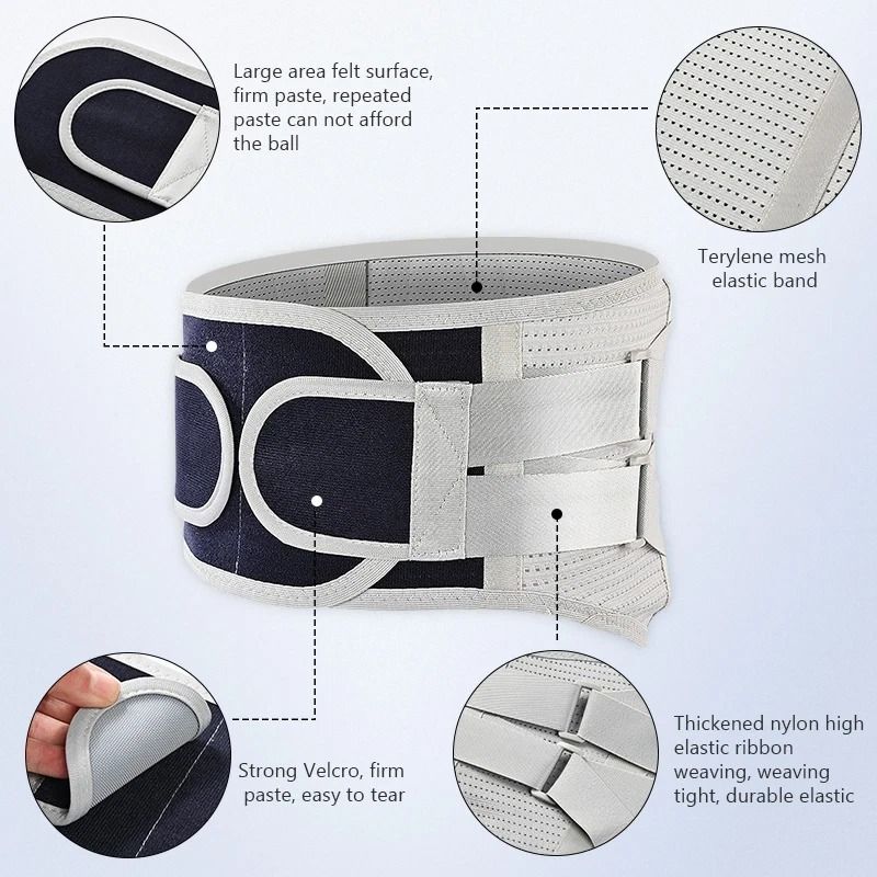 Adjustable Lower Back Support Brace For Pain Relief Lumbar Waist Belt For Men Women 4