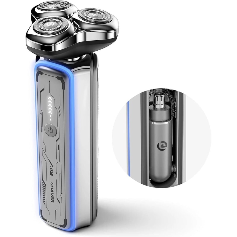 Men Magnetic Electric Shaver With Builtin Nose Trimmer For Precise Grooming 0