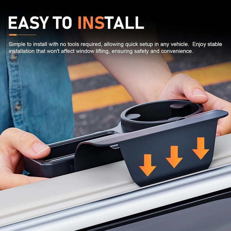 Hanging Car Door Window Cup Phone Holder Auto Storage Organizer Tray Rack 3