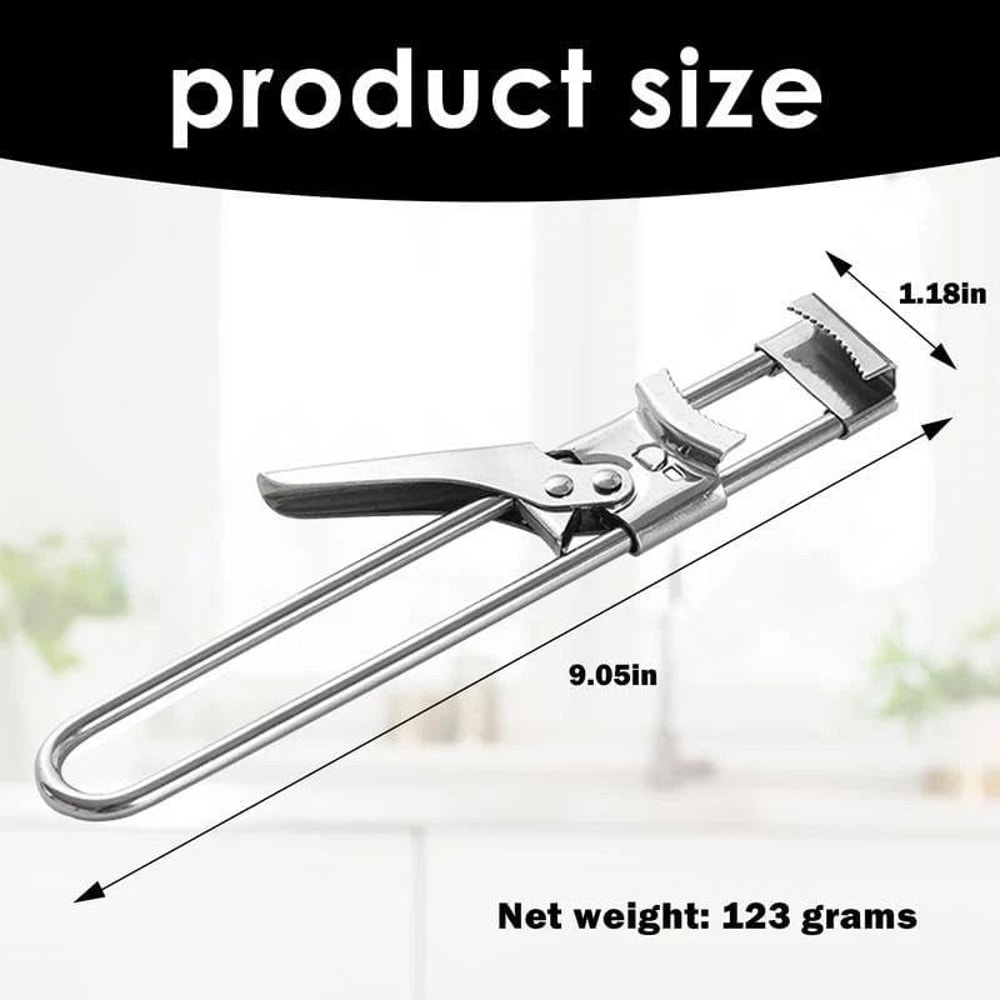 Stainless Steel Adjustable Can Opener Multifunctional Jar Lid Gripper Tool 5