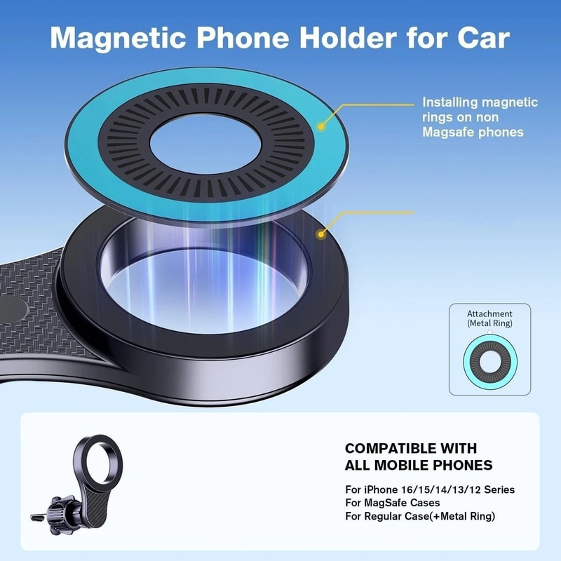 Universal Magnetic Car Mount Air Vent Dashboard Phone Holder 4