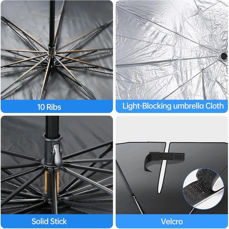 Car Windshield Sun Shade Foldable Umbrella Front Window Cover Visor UV Protection And Heat Insulat 1