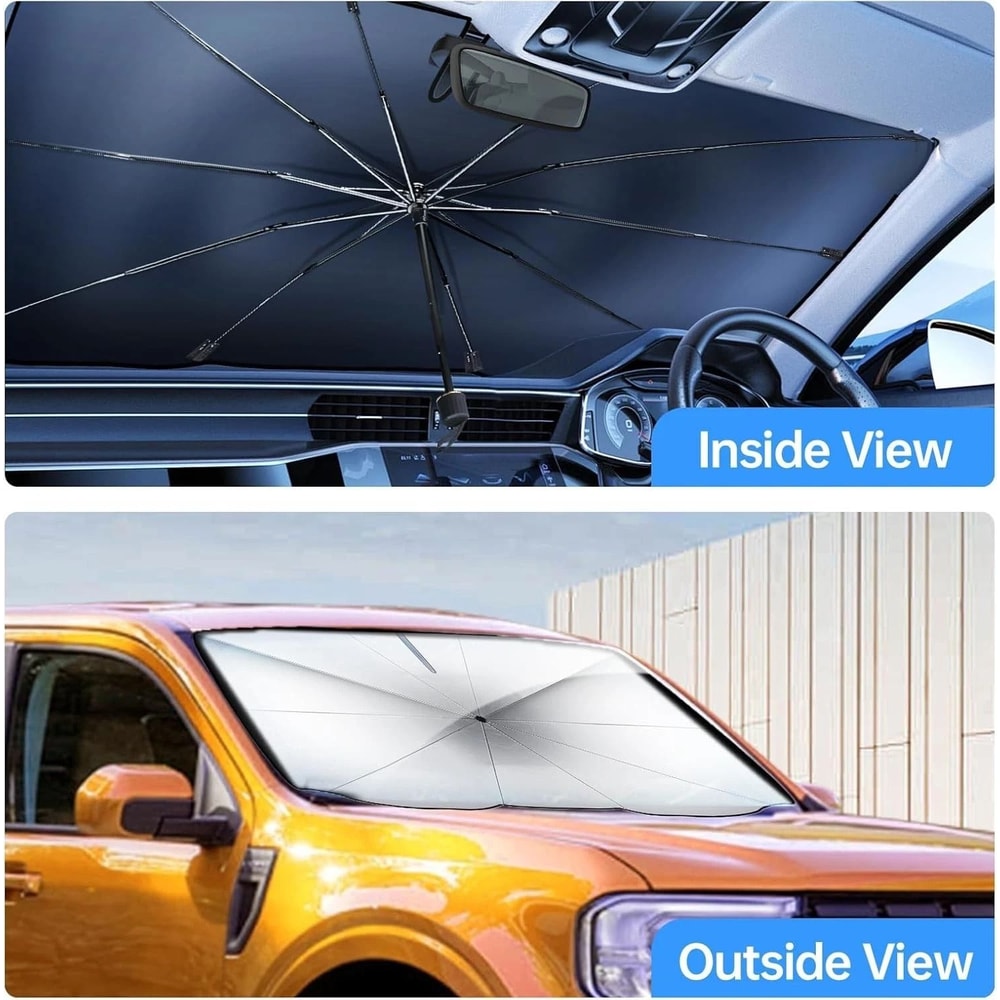 Car Windshield Sun Shade Foldable Umbrella Front Window Cover Visor UV Protection And Heat Insulat 2