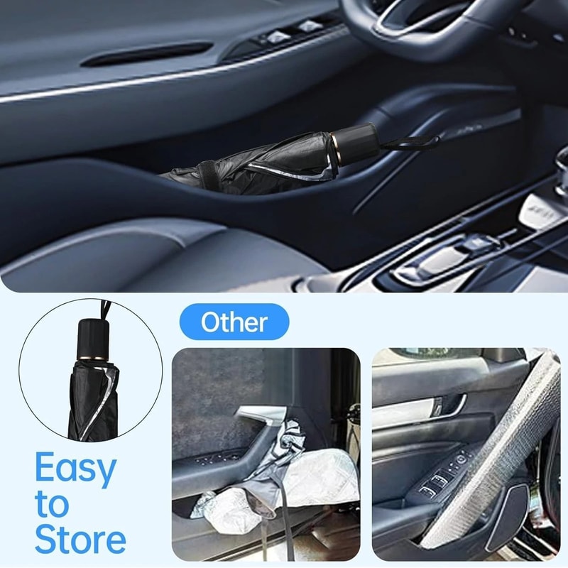 Car Windshield Sun Shade Foldable Umbrella Front Window Cover Visor UV Protection And Heat Insulat 4