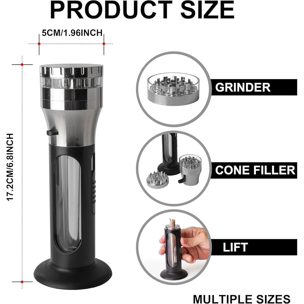 Herb Grinder Cone Loader Portable Grinder Roller Cone Filler For Effortless Rolling 3
