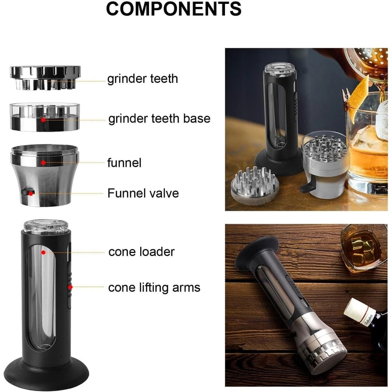 Herb Grinder Cone Loader Portable Grinder Roller Cone Filler For Effortless Rolling 1