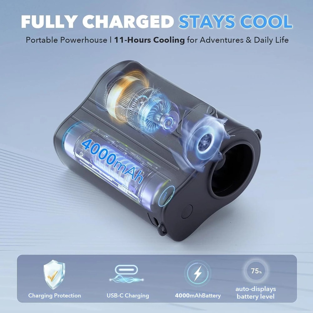 Portable Waist Fan Clipon Wearable Belt Personal Fan Rechargeable For Hours Of Cool Air 3