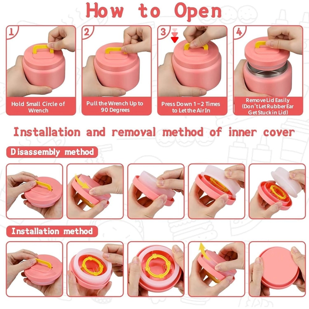 NEW Leakproof Bento Lunch Box For Kids Soup Thermo Lunch Container 3