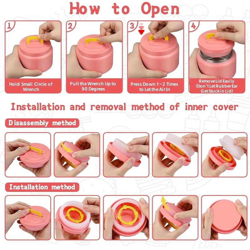 NEW Leakproof Bento Lunch Box For Kids Soup Thermo Lunch Container 3