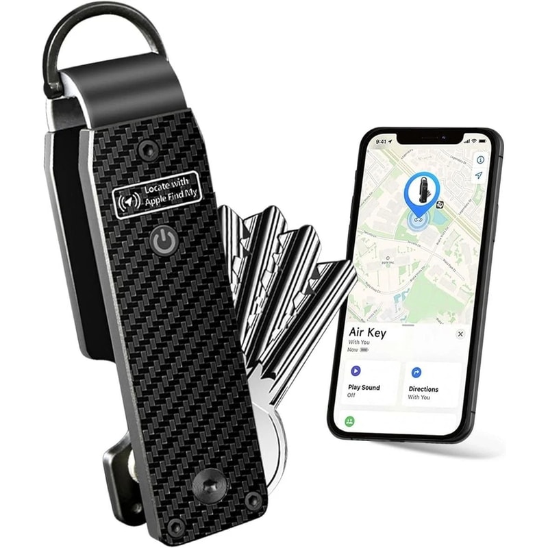 Key Organizer Keychain With Tracker Compact Metal Key Finder For Effortless Organization 0