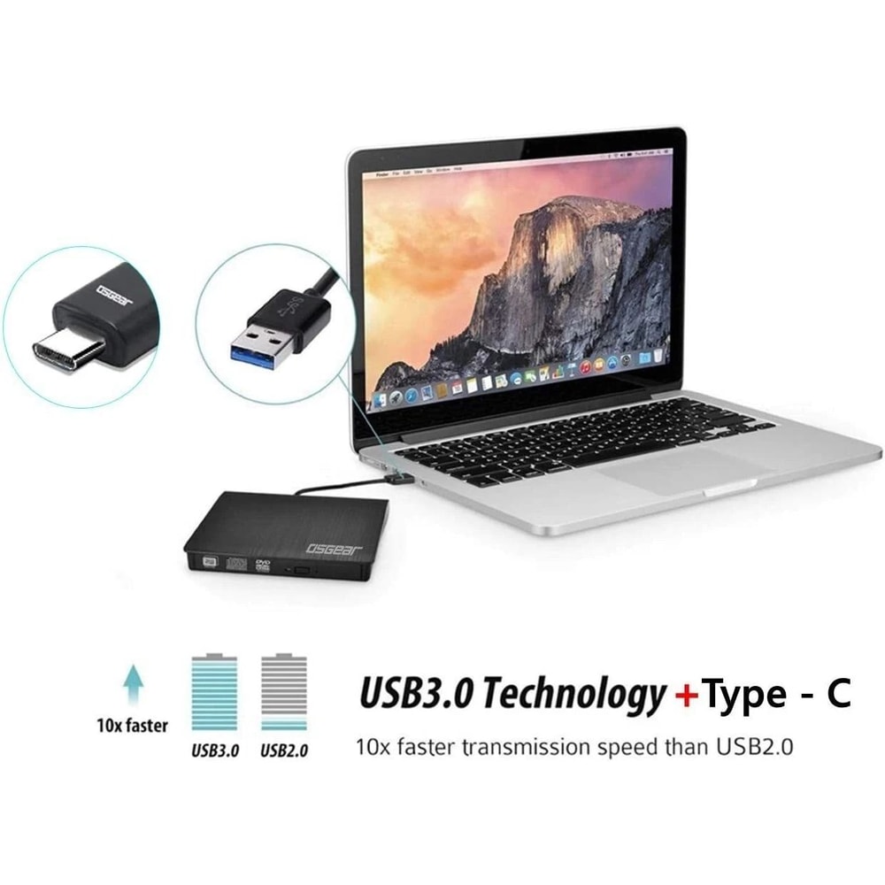 Slim USB External CD DVD Drive Portable DVD RW Burner For Laptop And Desktop 1