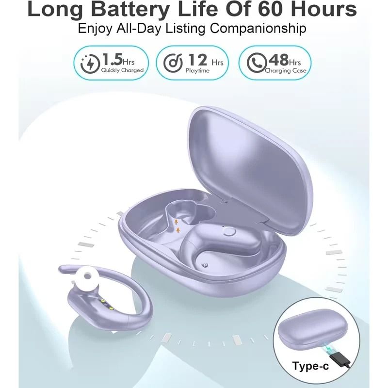 Open Ear Headphones Bluetooth Earbuds With LED Display 3