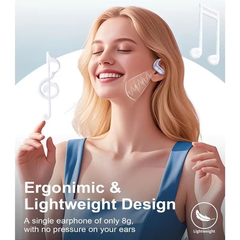 Open Ear Headphones Bluetooth Earbuds With LED Display 4