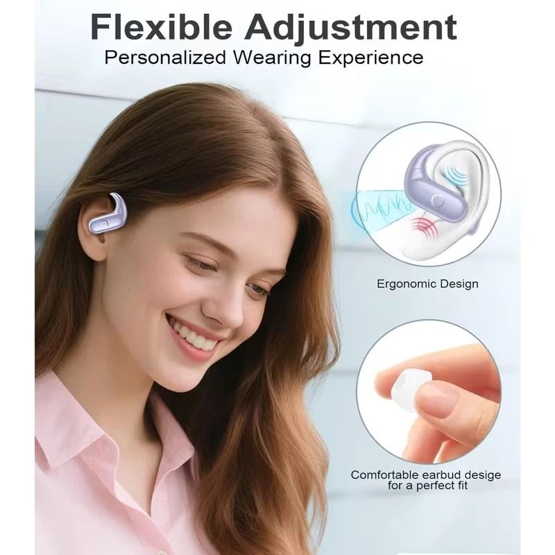 Open Ear Headphones Bluetooth Earbuds With LED Display 5