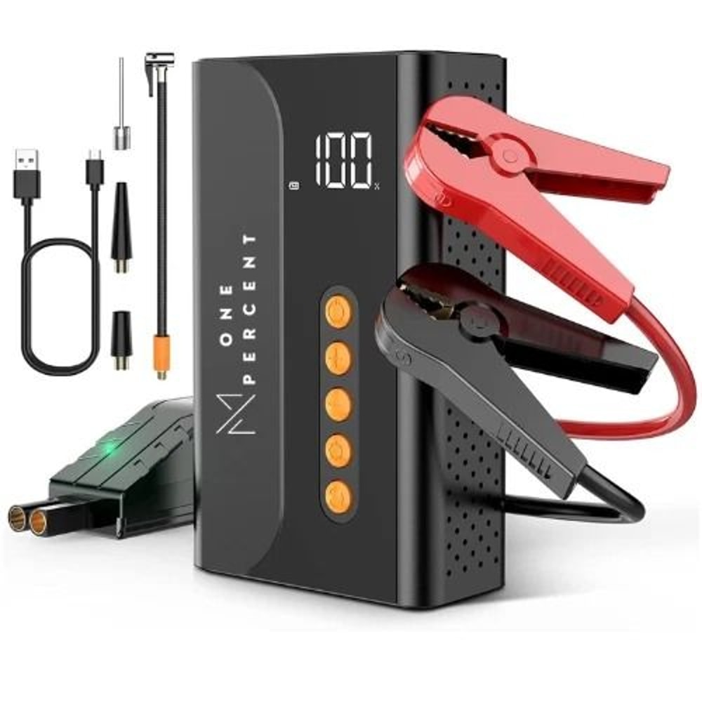 Portable Air Compressor Wireless Tire Inflator With Car Jump Starter And Power Bank 5