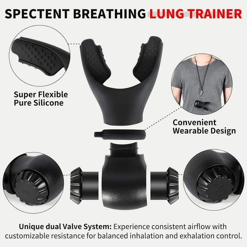 Adjustable Lung Capacity Trainer And Breathing Trainer Device For Athletes 1