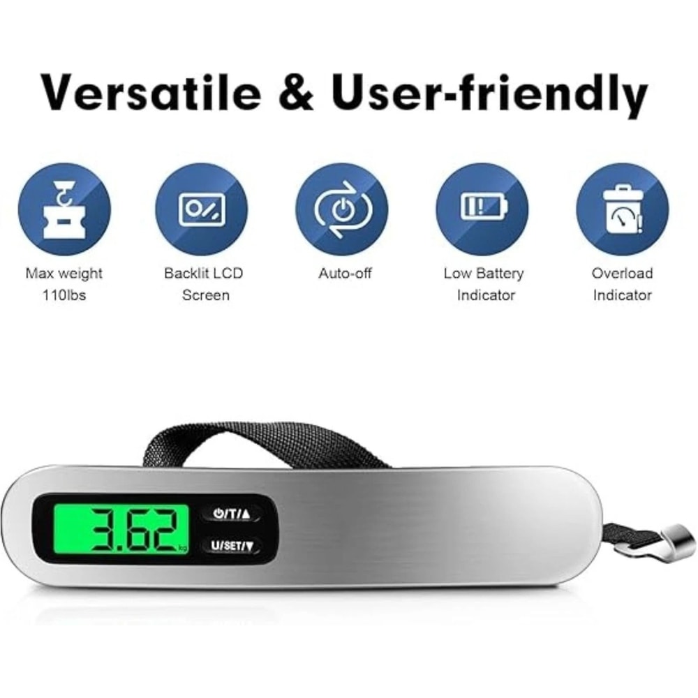 Portable Digital Luggage Scale With LCD Display Hanging Baggage Weighing Tool 1
