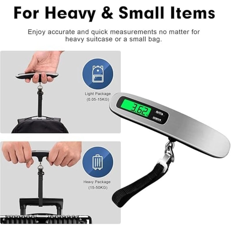 Portable Digital Luggage Scale With LCD Display Hanging Baggage Weighing Tool 2
