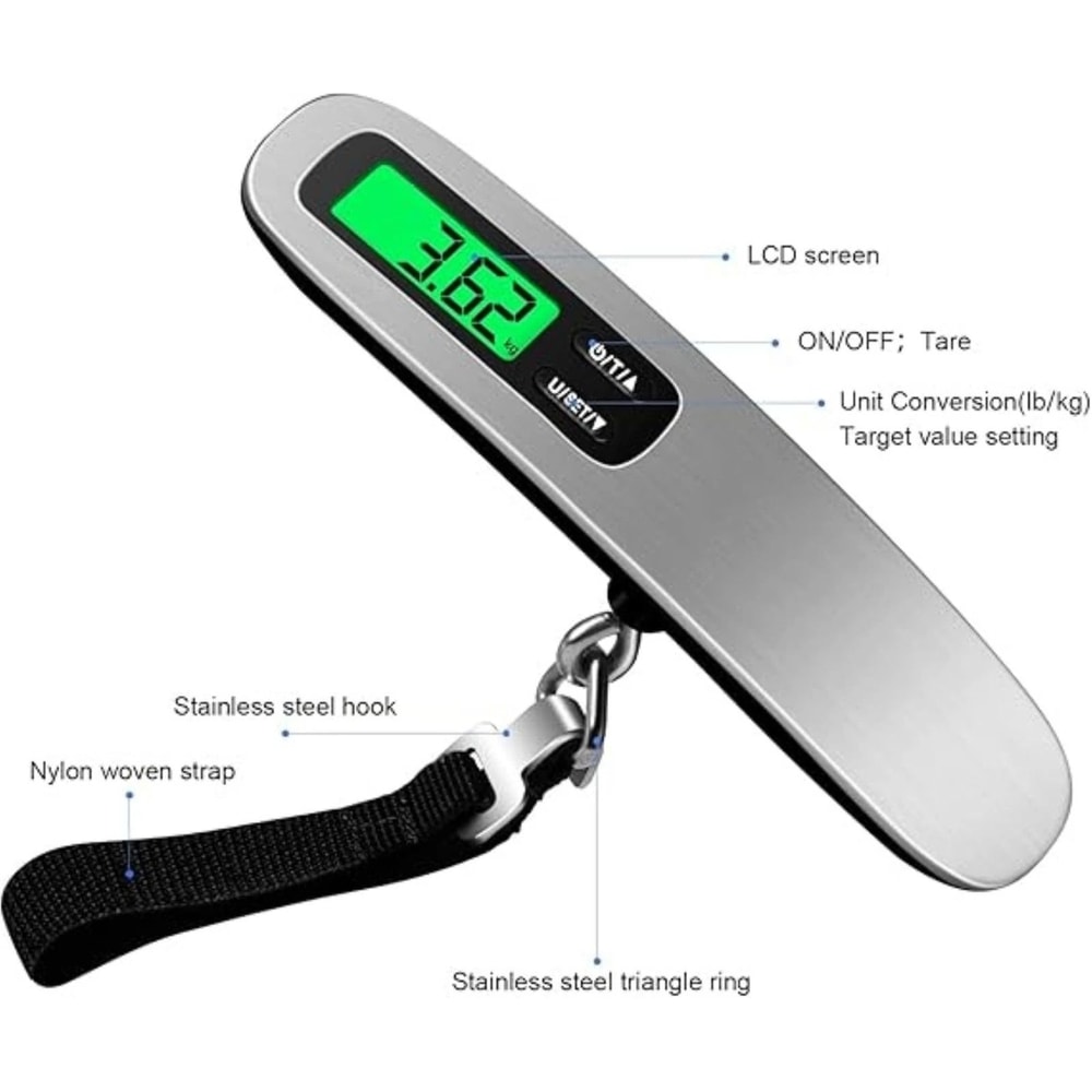 Portable Digital Luggage Scale With LCD Display Hanging Baggage Weighing Tool 3