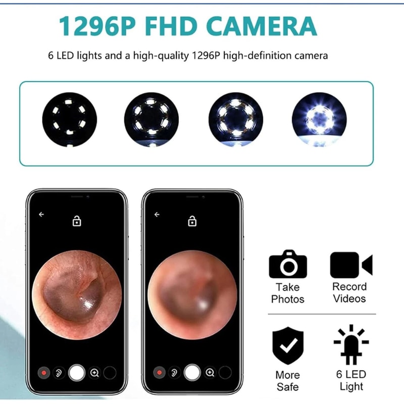 LED Ear Wax Removal Kit With HD Ear Camera And Light 3