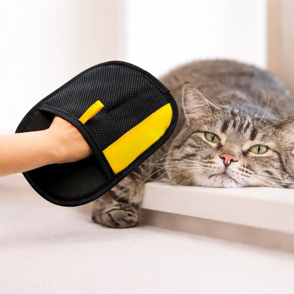 Premium Cat Grooming Gloves Pet Hair Remover For Dogs 0