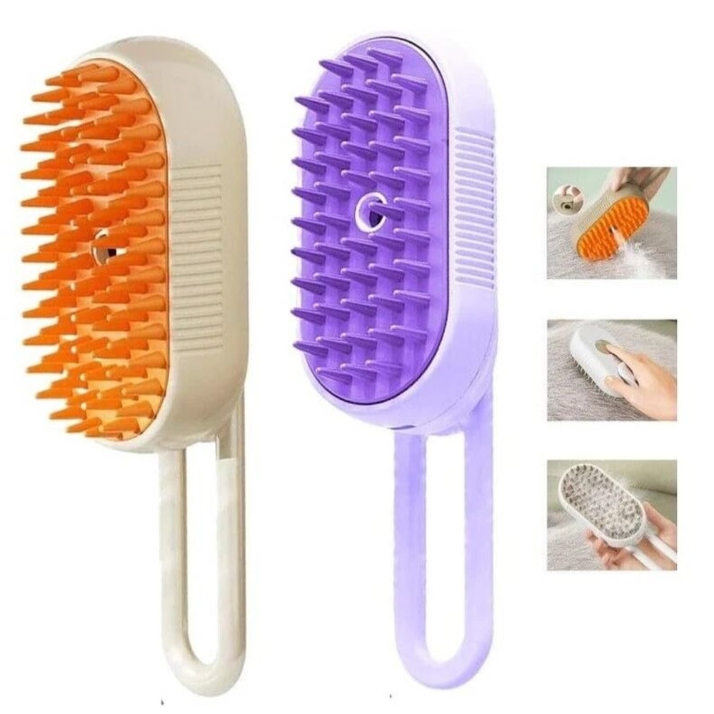 Electric Pet Brush For Dogs Cats Hair Removal Steam Massage Grooming Tool 6