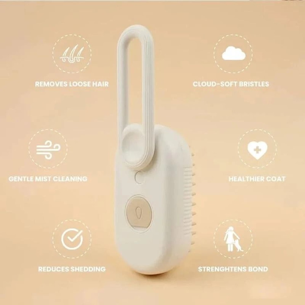Electric Pet Brush For Dogs Cats Hair Removal Steam Massage Grooming Tool 4