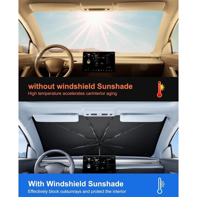 Foldable Car Sunshade For Front Windshield UV Protection Visor Umbrella 6