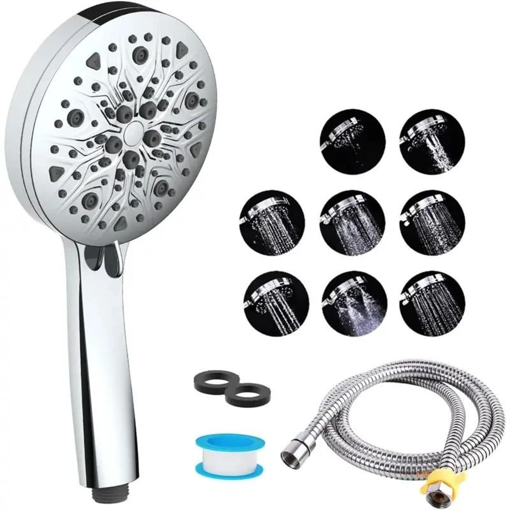 High Pressure Handheld Shower Head With Spray Settings 1