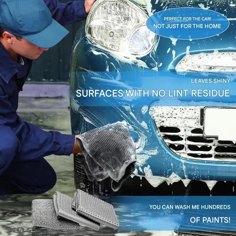 Car Wash Kit With Microfiber Towels Sponge Wash Glove For Ultimate Car Cleaning 3