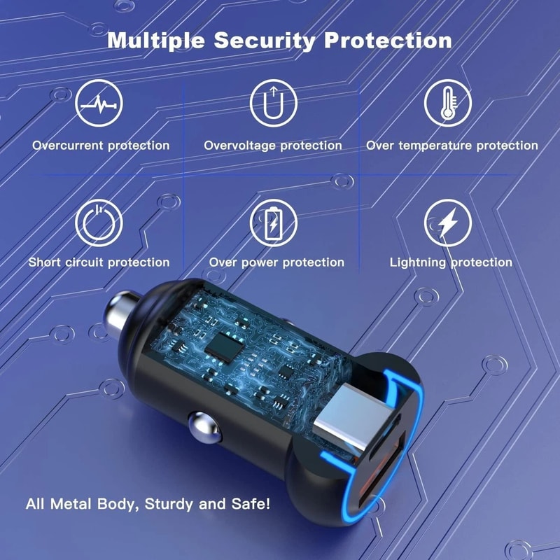 DualPort USB Car Charger Adapter With Fast Charging 3