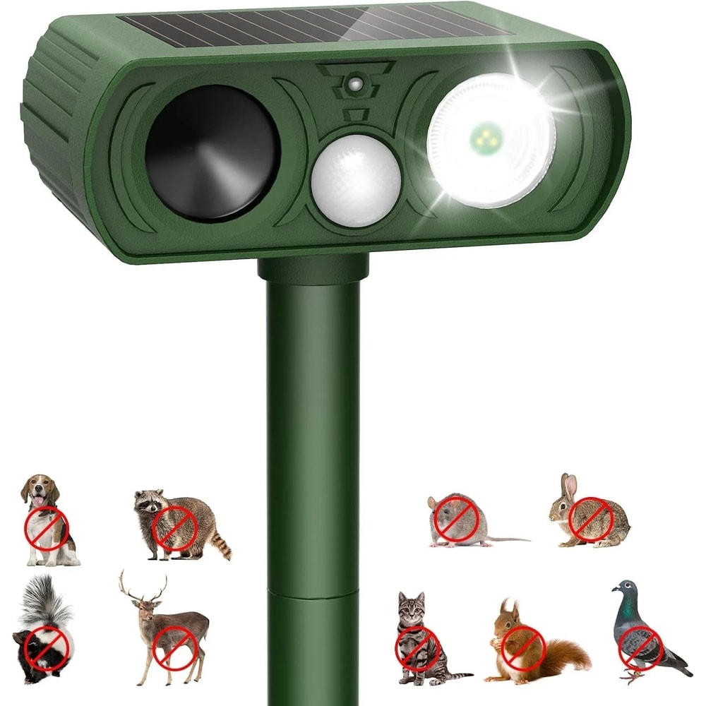 Solar Ultrasonic Animal Repeller For Dogs Cats Squirrels 0