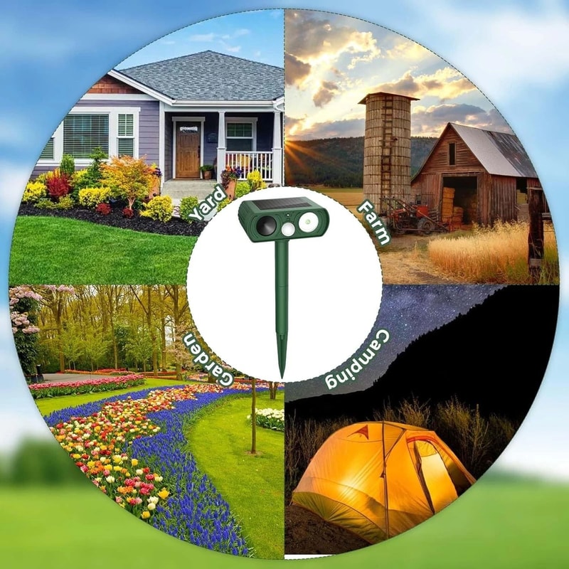 Solar Ultrasonic Animal Repeller For Dogs Cats Squirrels 1