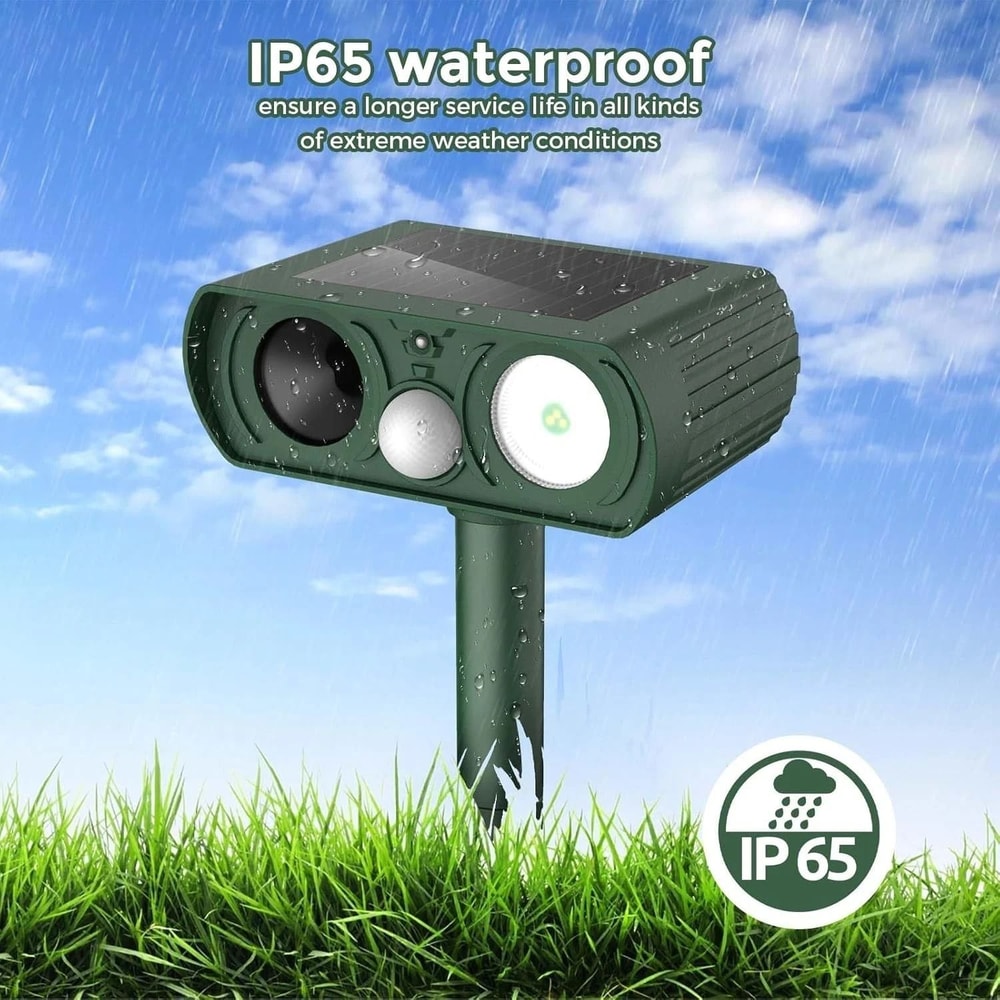 Solar Ultrasonic Animal Repeller For Dogs Cats Squirrels 3