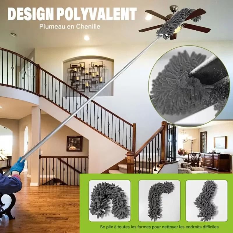 Premium Microfiber Duster With Extension Pole For High Ceilings And Fans 4