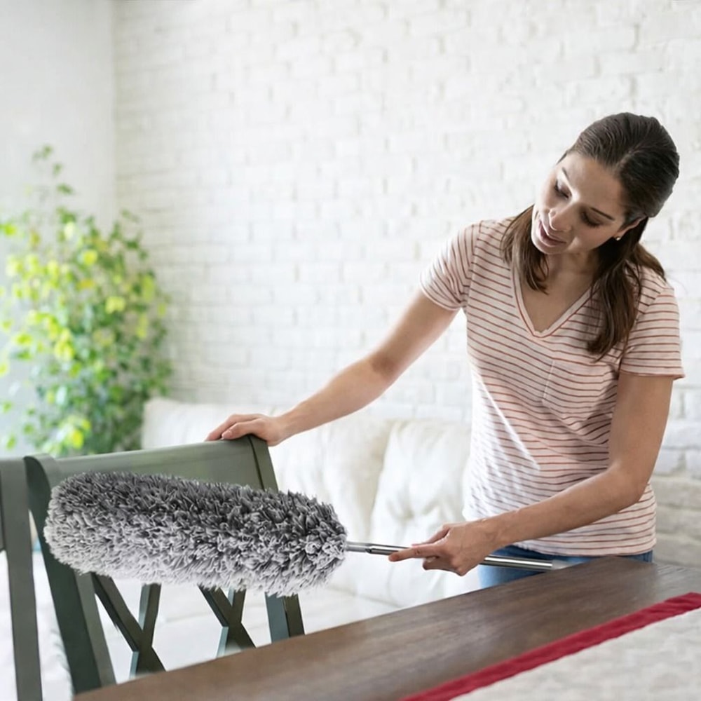 Premium Microfiber Duster With Extension Pole For High Ceilings And Fans 0