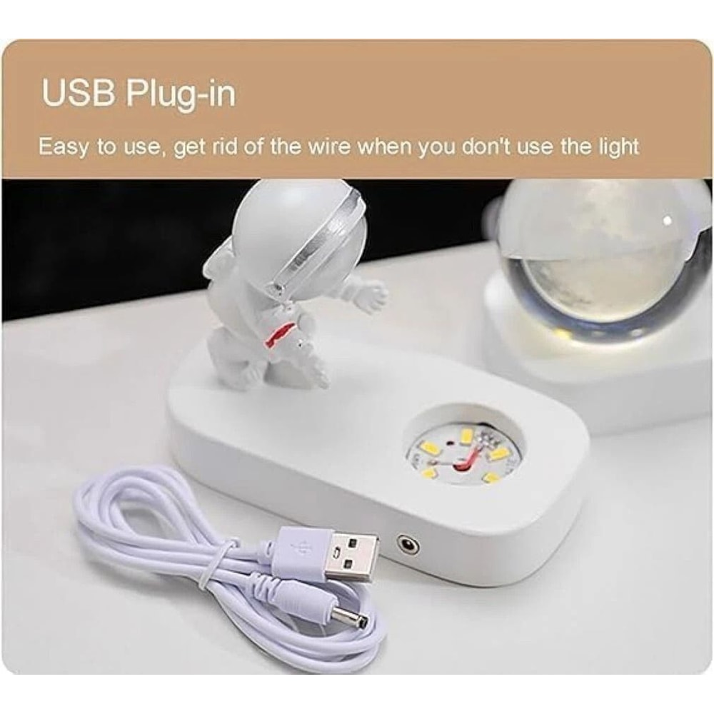 Crystal Galaxy LED Night Light Mesmerizing Crystal Ball Lamp With Ambient Glow 1