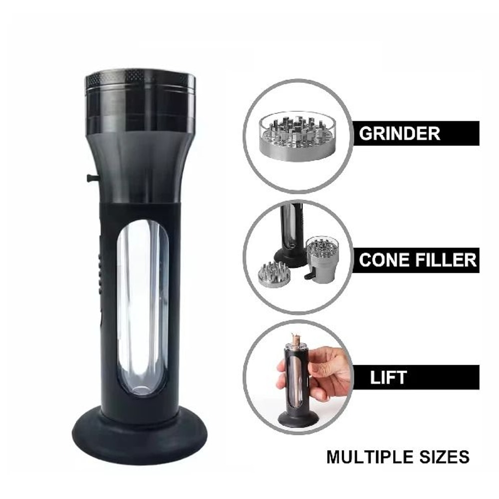 Premium Herb Grinder Cone Loader With Portable Cone Filler Roller 5