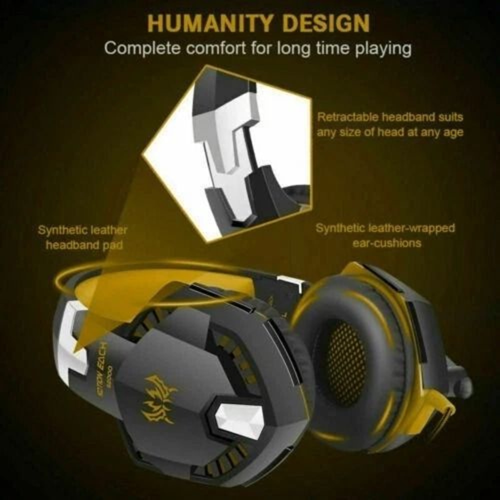 Pro Gamer LED Gaming Headset With Stereo Bass Surround 7