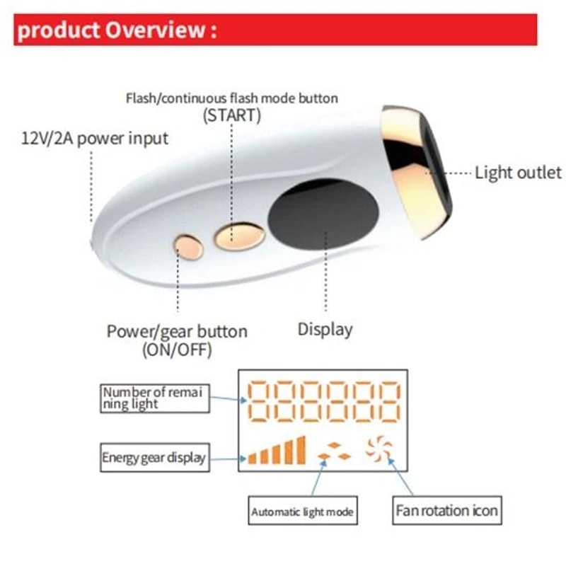 Flashes Hair Removal Laser Permanent Body Epilator Painless Device For AllOver Use 11