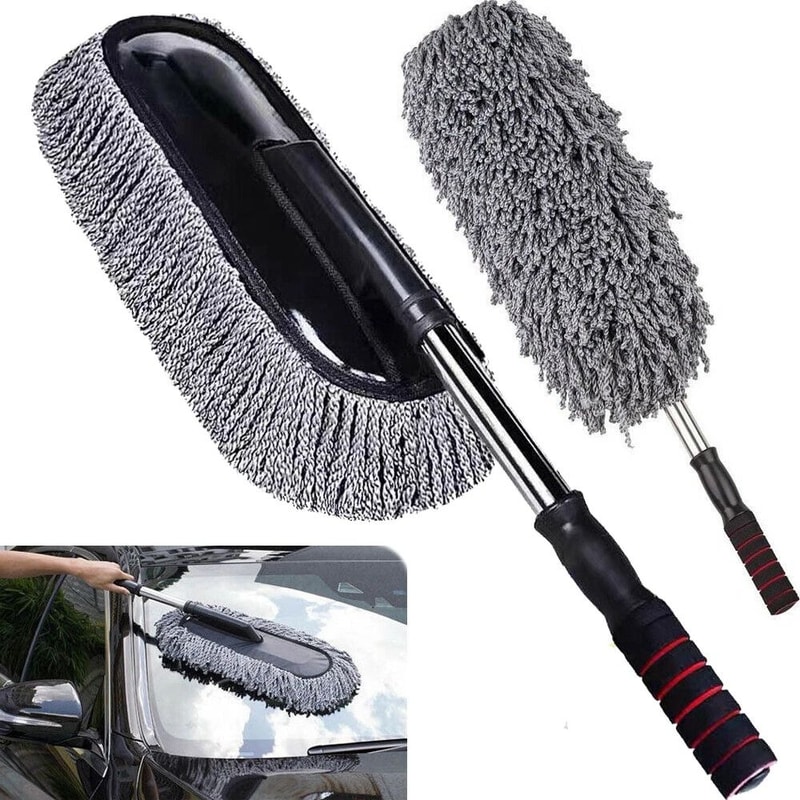 Microfiber Car Cleaning Duster With WaxTreated Brush Plastic Handle Large Size For Home Car Deta 8