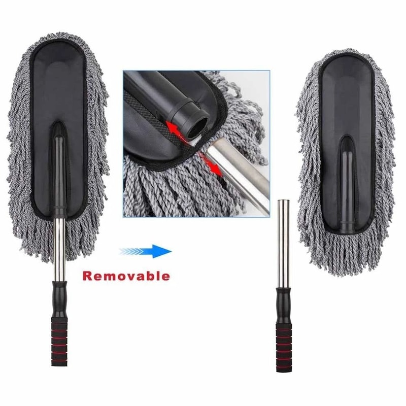 Microfiber Car Cleaning Duster With WaxTreated Brush Plastic Handle Large Size For Home Car Deta 3