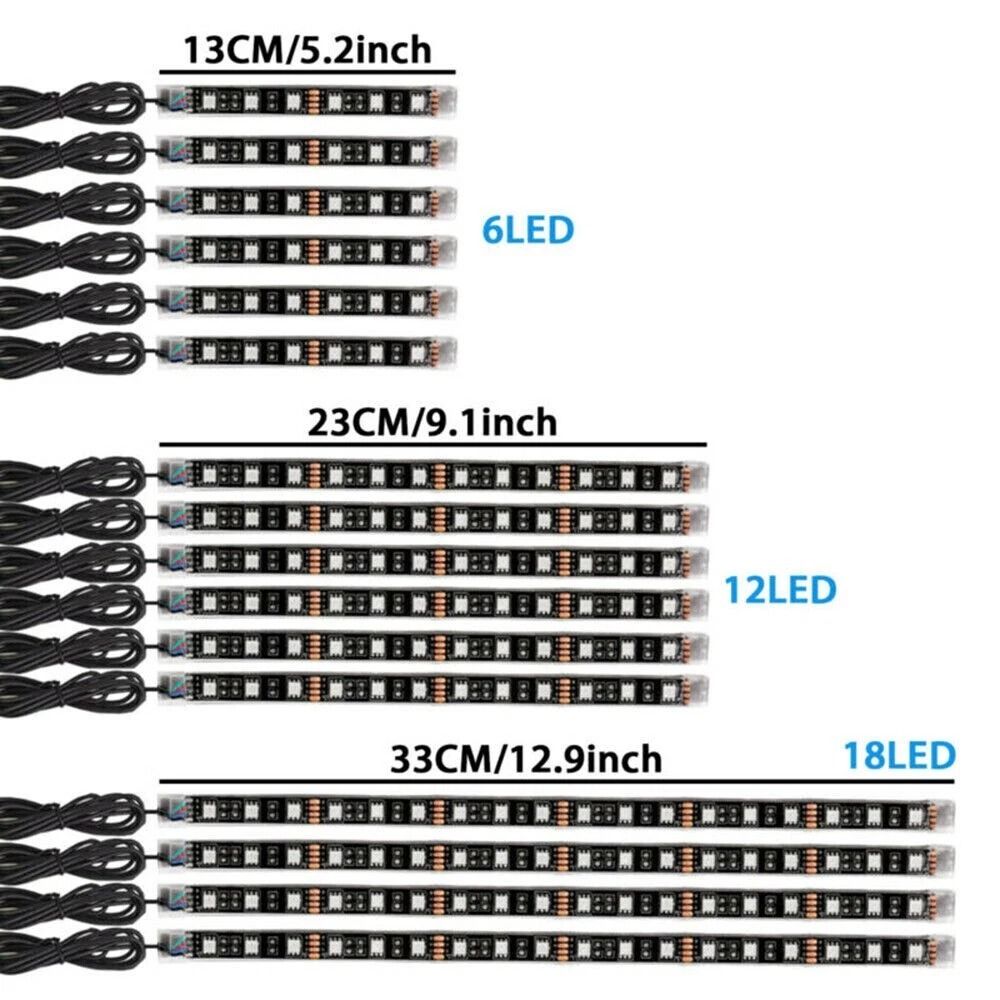 Motorcycle RGB LED Strip Light Under Glow Neon Kit With Bluetooth APP Control 8