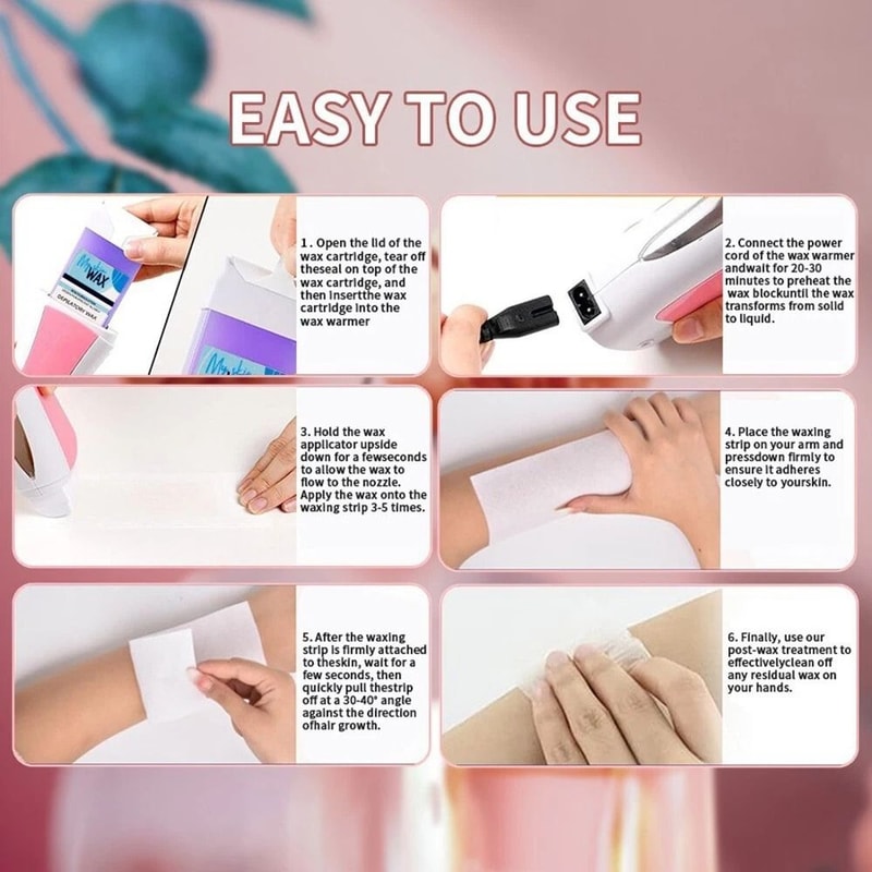 Roll On Wax Kit For Hair Removal Waxing Warmer Roller For Face Legs And Body Soft Heater For Smo 1