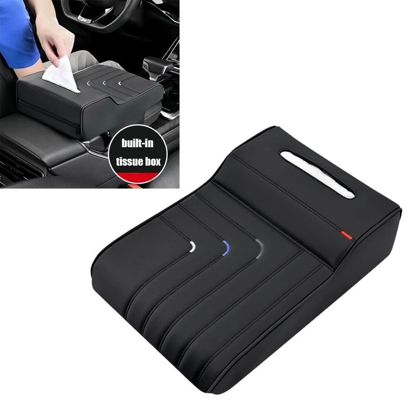 Large Car Armrest Cushion Cover Ergonomic Center Console Box Pad Protector Premium Comfort Clean