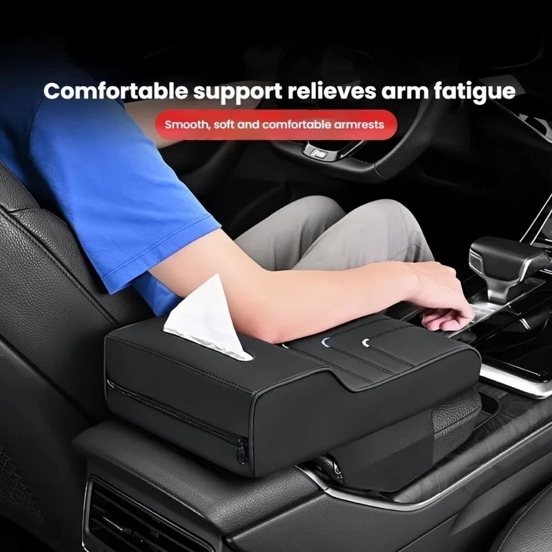 Large Car Armrest Cushion Cover Ergonomic Center Console Box Pad Protector Premium Comfort Clean