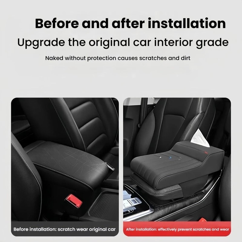 Large Car Armrest Cushion Cover Ergonomic Center Console Box Pad Protector Premium Comfort Clean