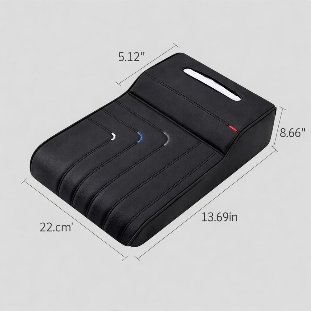 Large Car Armrest Cushion Cover Ergonomic Center Console Box Pad Protector Premium Comfort Clean 4